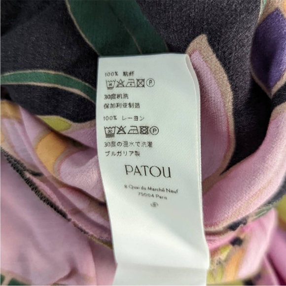 PATOU Floral Print Pleated Maxi Shirt Dress Size 36 US 2 Women's Preowned *flaws - Picture 2 of 9